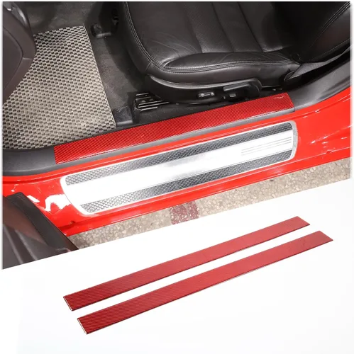 Vista 10 de Adhesivo para cubierta del umbral de la puerta interior del automóvil compatible con Chevy Corvette C6 2005-2013, calcomanía para protección