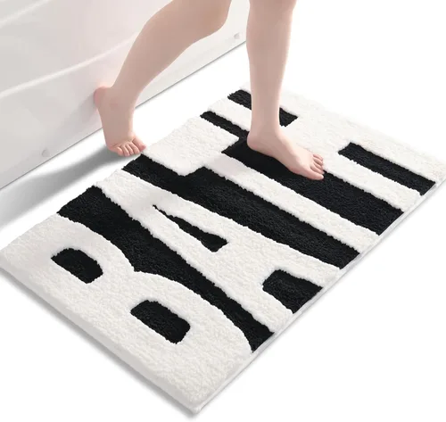 Vista 10 de Alfombras de Baño Beige Lindas Alfombras de Baño Antideslizantes Alfombra de Piso Colorida, Alfombra de Baño Gruesa Suave Peluda Decoración de Baño