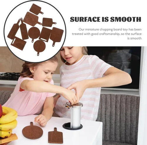 Vista 9 de Zerodeko 10 piezas de mini tablas de cortar modelo casa de muñecas para decoración de cocina a escala 1, 12, decoración de cocina, mini adorno