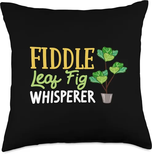 Vista 4 de Fiddle Leaf Fig Ficus Lyrata Care Tree Plant Soil Indoor Throw Pillow