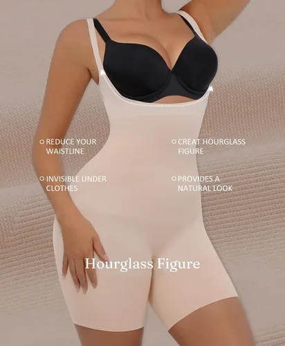 Vista 5 de FeelinGirl Faja moldeadora para mujer, con control de abdomen, sin costuras, con entrepierna abierta