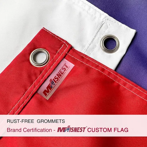 Vista 6 de Bandera personalizada de doble cara de 4 x 6 pies – Banderas personalizadas para exteriores – Diseña tu propio logotipo, imagen, foto y texto