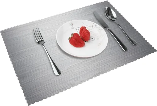 Vista 13 de Rectangular Placemats Set of 4, Heat Resistant Beach Sand Texture Printed Kitchen Dining Table Mats