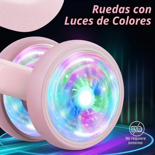 Vista 3 de Liberry Bicicleta de equilibrio para bebés con ruedas iluminadas de 1, 2, 3 años, sin pedales, 4 ruedas de silencio, primer juguete de equitación