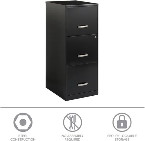 Vista 6 de Office Designs Cooper - Archivador de letras con 3 cajones, color negro