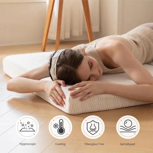 Vista 8 de Dyonery Colchón plegable, de espuma viscoelástica certificada CertiPUR-US de 3 pulgadas, tamaño individual XL, colchón plegable para campamento