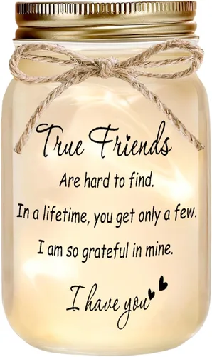 Vista 9 de Regalos para hermanas de parte de la hermana, tarro decorativo con brillo cálido, regalos únicos para hermana, regalo de cumpleaños, Navidad, día