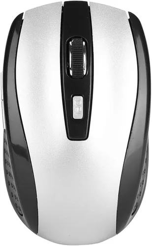 Vista 8 de YWBL-WH Ratón inalámbrico inalámbrico, 2.4GHz, 6 botones, 800-1600 DPI ajustable, plateado, con receptor USB, para PC y portátil