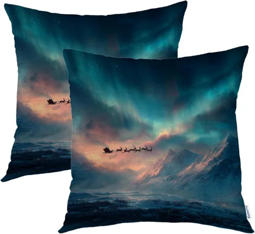 Vista 20 de Batmerry Autumn Forest Throw Pillow Covers, Yellow Orange Foliage in Fall Park Decorative Pillow Covers Digital Printing Blended for Couch Sofa Bed