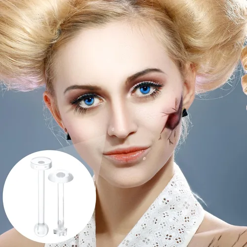 Vista 7 de SmallCat Retenedor de piercing transparente para mujeres y hombres, retenedor de anillos de labios de plástico transparente, retenedores de nariz