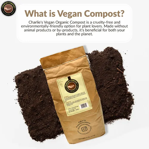 Vista 3 de Charlie's Vegan Compost – Jardinería orgánica concentrada vegana sin crueldad animal para plantas enmienda de suelo potenciador de suciedad