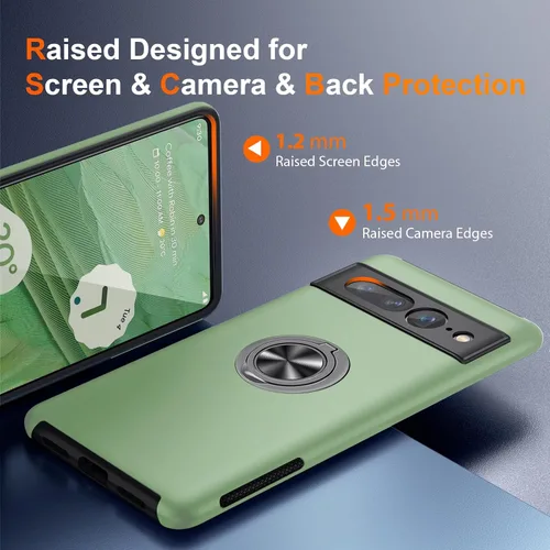 Vista 3 de JAME Funda para Google Pixel 7 Pro, Funda de Ajuste Delgado para Pixel 7 Pro con Soporte de Anillo Kickstand