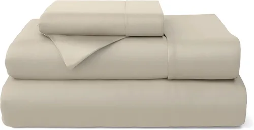Vista 25 de Cosy House Collection Juego de sábanas de 3 piezas de 100% rayón derivado de bambú, fresco, transpirable, sedoso y suave con bolsillo profundo Crema