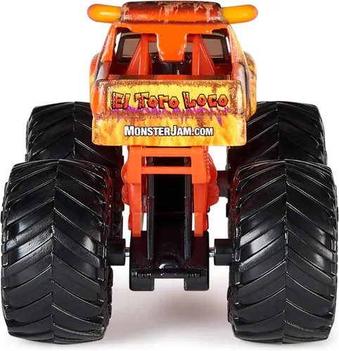 Vista 5 de Monster Jam, Camiones monstruo oficiales de Grave Digger Vs. El Toro Loco fundidos a presión, escala 1:64, juguetes para niños de 3 años en adelante