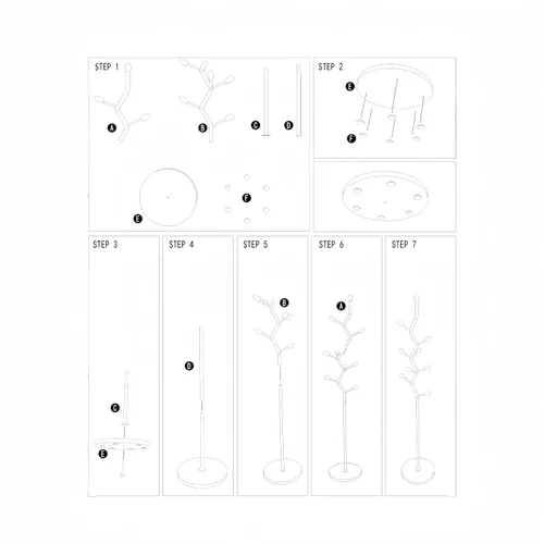 Vista 9 de Moderno perchero de metal con forma de árbol, árbol de pasillo de metal independiente con base de mármol resistente, organizador de entrada