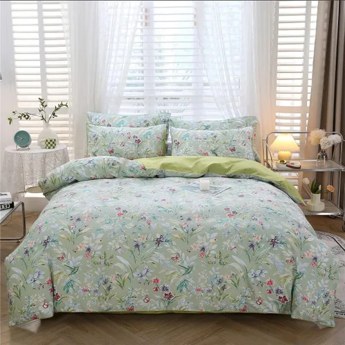 Vista 15 de URBONUR Funda de Edredón de Algodón Egipcio 100% Tamaño Twin 3 Piezas Juego de Fundas de Edredón Floral Juego de Fundas de Consolador Flores de Flor
