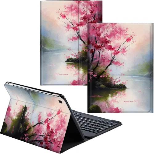 Vista 87 de Funda para Samsung Galaxy Tab S6 Lite 2022/2020 Teclado Inalámbrico Desmontable y Cubierta De Soporte De Cuero PU Funda Protectora Para Samsung