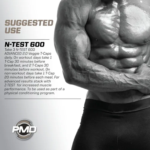 Vista 9 de PMD Sports N-Test 600 Advanced Nitric Oxide Booster para hombres – con testofeno clínicamente estudiado – Músculo magro y ganancias de fuerza