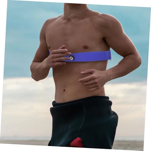 Vista 9 de Cinturón de pecho banda de corazón monitor de reemplazo para deportes elástico transpirable multiusos cómodo ajuste azul