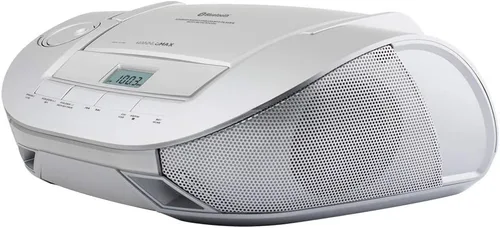 Vista 4 de HANNLOMAX Boombox de CD portátil HX-328CD con radio AM/FM, Bluetooth, puerto USB para reproducción de MP3, fuente de alimentación dual AC/DC Aux-in.