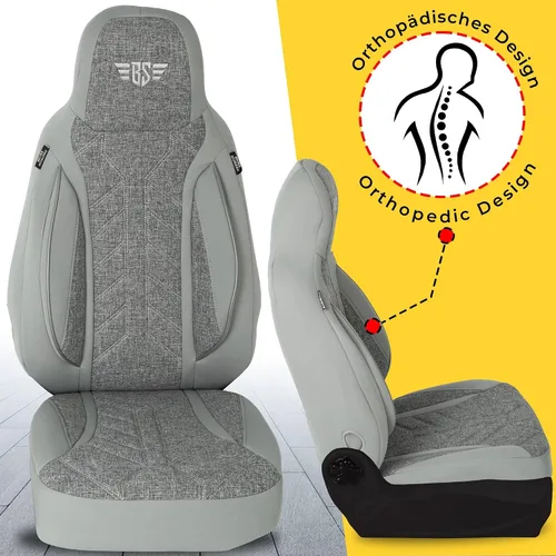Vista 8 de BREMER SITZBEZÜGE Fundas de asiento personalizadas para VW Touran 2 PLKT208 PLKT208 - Gris