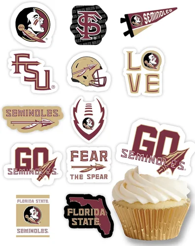Vista 24 de Decoraciones para cupcakes de la Universidad de Alabama, suministros para fiestas de fútbol americano, cumpleaños, graduación (24 piezas)