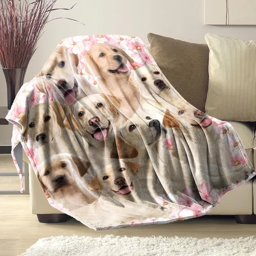 Vista 2 de Manta para Lanzar de Labrador Retriever, Regalos de Labrador Retriever para Amantes de Perros, Manta Suave de Franela para Lanzar, Regalo