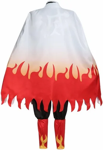 Vista 7 de Rengoku - Disfraz de cosplay Rengoku, uniforme de anime, kimono completo con peluca