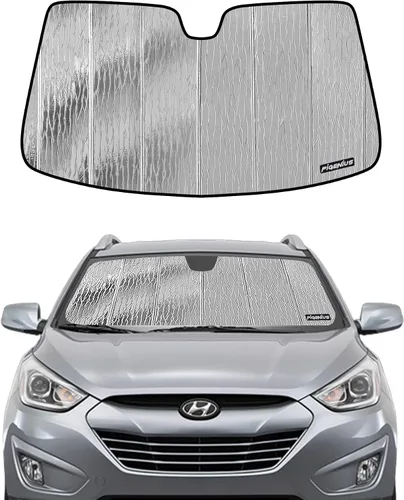 Vista 8 de Pigenius Parasol para parabrisas para Hyundai Tucson 2010-2015, acabado de cuero gris premium