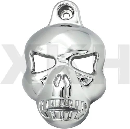 Vista 3 de SMT-Cubierta de cuerno de calavera cromada compatible con Harley Big Twins V-Rods Stock Cowbell 1992-2013 [B00RUEPWSE]