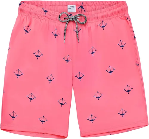 Vista 3 de Biwisy Mens Swim Trunks Quick Dry Beach Shorts Mesh Lining Swimwear Bathing Suits with Pockets