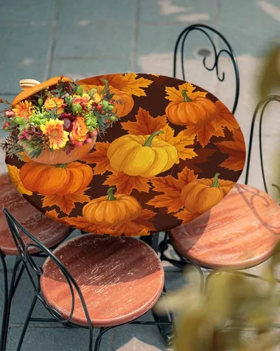 Vista 27 de Mantel Ajustado de Hongos para Mesa Redonda, Cubierta de Mesa de Cocina Botánica Pastoral Floral con Borde Elástico Tela Impermeable, Cubiertas Negro