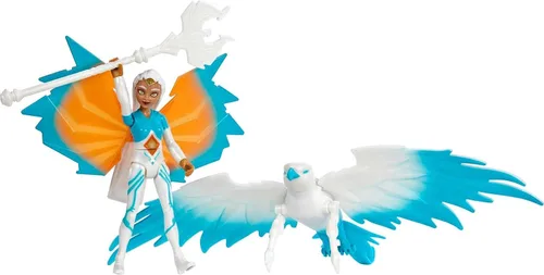 Vista 5 de Masters of the Universe Figura de He-Man y la hechicera y vehículo halcón alado inspirado en la serie animada Motu Netflix, regalo de juguete