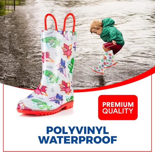 Vista 3 de PJ Masks Botas de lluvia de PVC con asas impermeables y fáciles de poner tallas