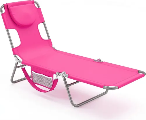 Vista 9 de DUMOS Sillón para exteriores, silla de bronceado de playa con orificio para Rojo