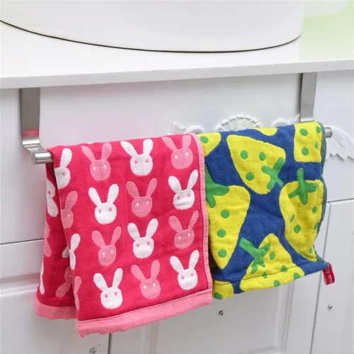 Vista 3 de Toallero de acero inoxidable, soporte para toallas de baño, armario de cocina, puerta, organizador para colgar en la pared, 1 unidad