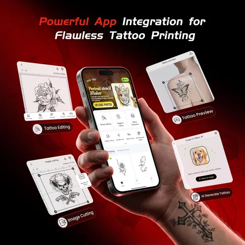 Vista 7 de TATTMUSE Impresoras portátiles inalámbricas para viajes, compatibles con teléfono y almohadilla, impresora compacta portátil Bluetooth pequeña
