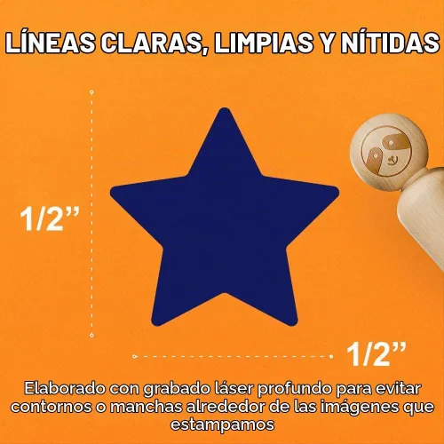 Vista 2 de Excelente sello de goma en forma de estrella para sellar planificadores de manualidades, mini de 1/2 pulgada