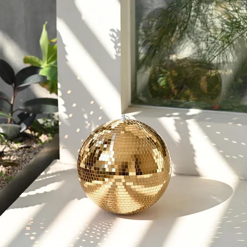 Vista 37 de Yescom Juego de 8 bolas de discoteca de 7/12/16/20/24 pulgadas, bolas de espejo surtidas, decoración de vidrio para colgar para fiestas de los años