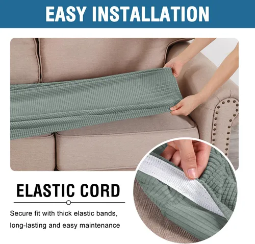 Vista 19 de H.VERSAILTEX Fundas de Cojín de Asiento Individuales Super Elásticas Fundas de Sofá Fundas de Cojín de Sofá Fundas Deslizables Juegos Tela de Sarga