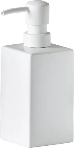 Vista 6 de Dispensador de jabón y loción cuadrado de cerámica negra mate para baño, dispensador de jabón para platos para cocina, 14 onzas