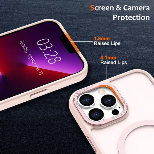 Vista 1113 de Anuck - Funda magnética para iPhone 11 compatible con MagSafe, carcasa trasera mate translúcida dura, borde de TPU, delgada, resistente a impactos