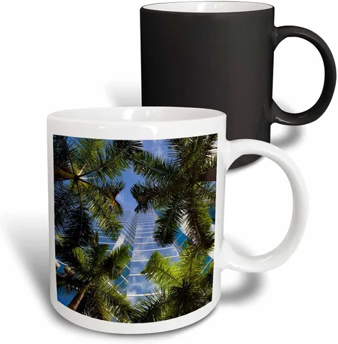 Vista 9 de 3dRose Estados Unidos, Florida, Miami, Brickell Avenue, edificios de gran altura. Taza negra de dos tonos de 11 oz