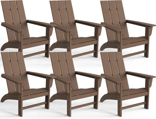 Vista 33 de Silla Adirondack moderna, sillas de patio de plástico HDPE para todo tipo de clima, silla para hoguera, sillas de césped al aire libre para terraza