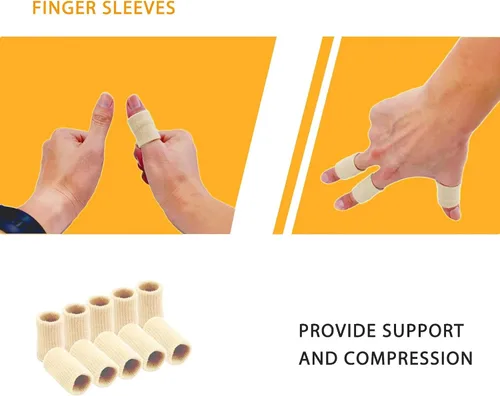 Vista 5 de Fundas para dedos, soporte de férula para el pulgar para soporte de dedos, cinta elástica transpirable, protector de presión de compresión
