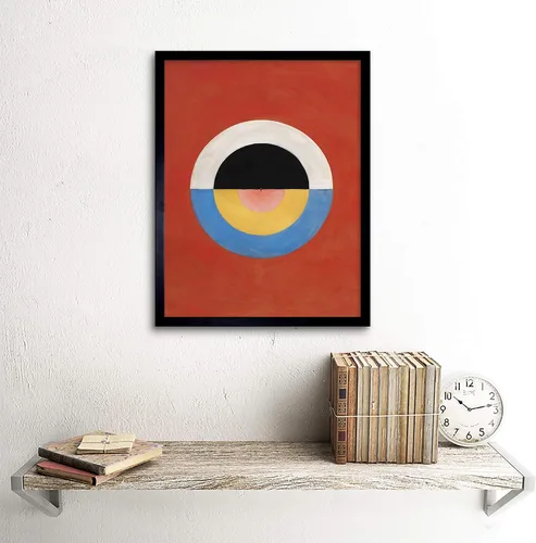Vista 2 de Wee Blue Coo Hilma Af Klint Svanen - Póster enmarcado para decoración de pared, 12 x 16 pulgadas Negro enmarcado