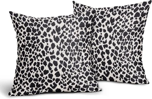 Vista 23 de Juego de 2 fundas de almohada de 16 x 16 pulgadas con estampado de leopardo, diseño de leopardo, con cremallera, decoración del hogar para sofá