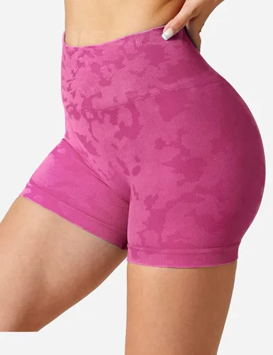 Vista 3 de YEOREO Kali - Pantalones cortos de entrenamiento para mujer, de 3.6 pulgadas, sin costuras, de cintura alta, pantalones cortos de gimnasio