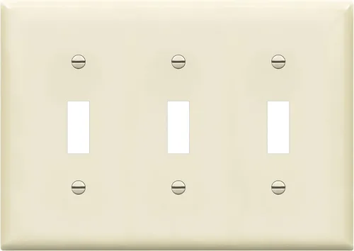 Vista 24 de ENERLITES - Placa de pared para interruptor de palanca triple sin tornillos, cubierta de interruptor de luz segura para niños, tamaño estándar de 3