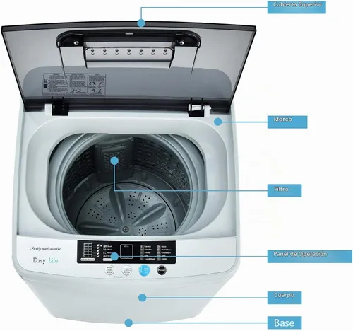 Vista 6 de Lavadora completamente automática Giantex, lavadora portátil de lavandería 2 en 1, combo de lavadora y centrifugadora de 8.8 libras, bomba